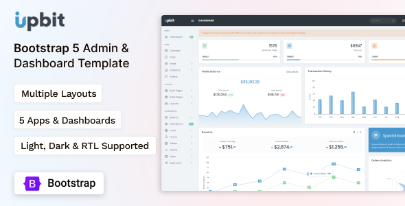 [Download] Upbit – Bootstrap Admin & Dashboard UI Kit 