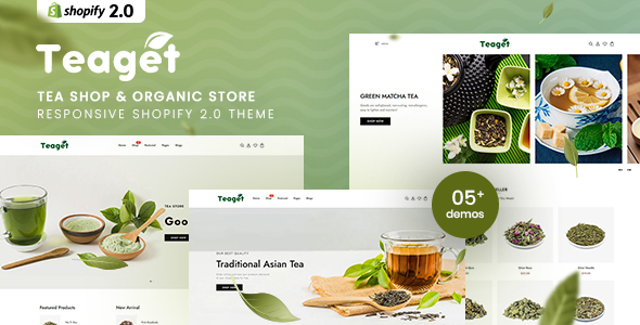 Nulled Teaget – Tea Shop & Organic Store Responsive Shopify 2.0 Theme free download