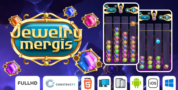 [Download] Jewelry Mergis – HTML5 Game (Construct3) 