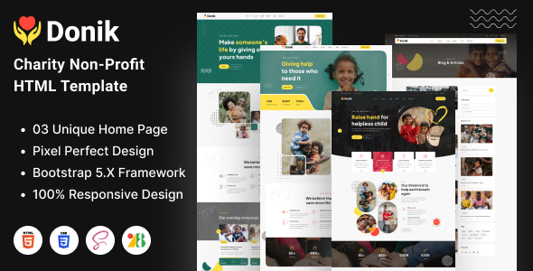 Nulled Donik – Charity & Fundraising HTML5 Template free download