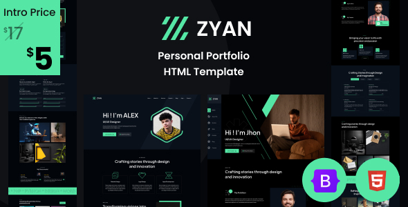 Nulled Zyan – Personal Portfolio HTML Template free download