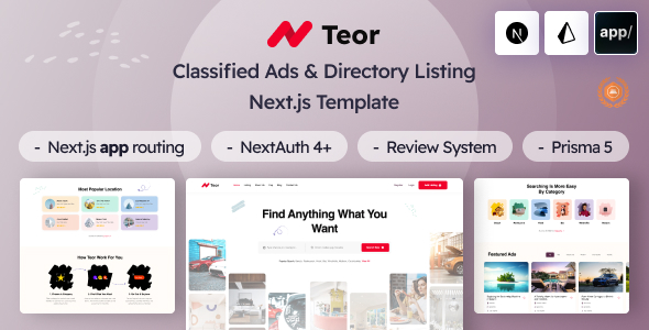 [Download] Teor – React Nextjs Classified Ads & Directory Listing Script 