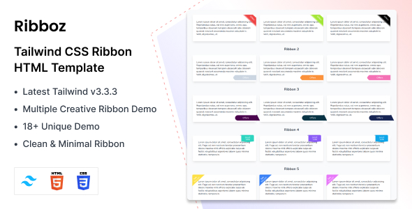 [Download] Ribboz – Ribbons Pages Tailwind CSS 3 HTML Template 