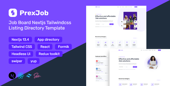 Nulled Prexjob | Job Board Nextjs Tailwindcss Listing Directory Template free download