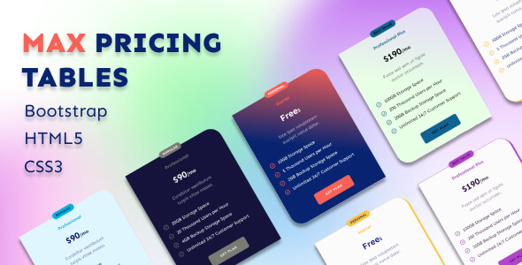 [Download] Max Pricing Tables – Bootstrap and HTML5 Version 