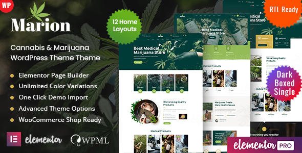Nulled Marion – Cannabis & Marijuana WordPress Theme free download