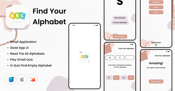 [Download] Find Your Alphabet – iOS App – Small Alphabet Quiz – Learn English Alphabet 