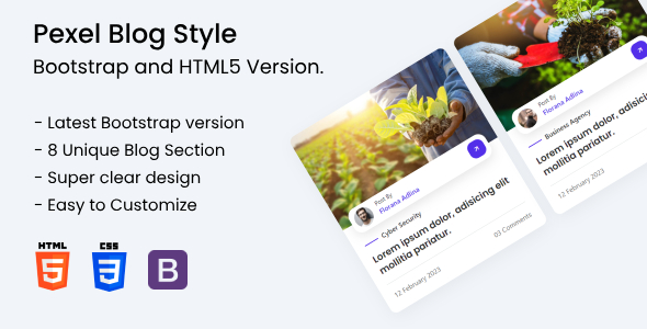 [Download] Pexel Blog Style – Bootstrap and HTML5 Version 