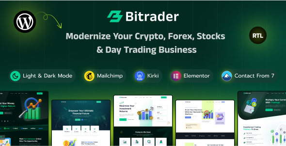 [Download] Bitrader – Crypto, Stock and Forex Trading Business WordPress Theme 
