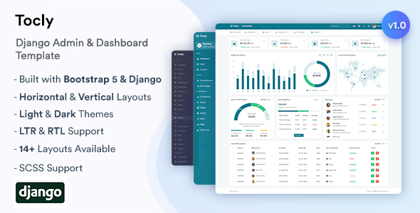Nulled Tocly – Django Admin & Dashboard Template free download