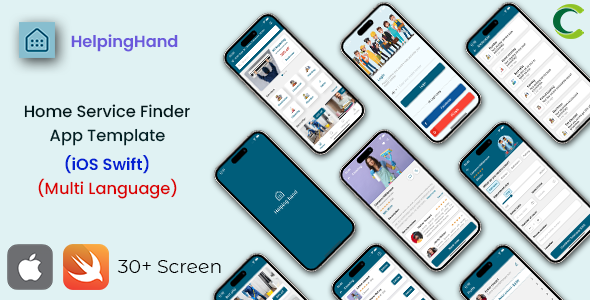 [Download] Home Service Finder App Template in iOS Swift | HelpingHand | Multi Language 