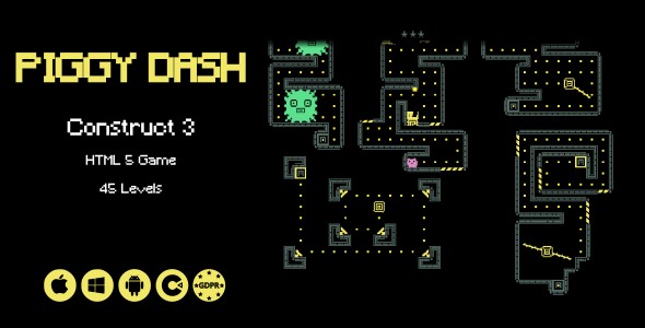 [Download] Piggy Dash – HTML5 Game (Construct 3) 