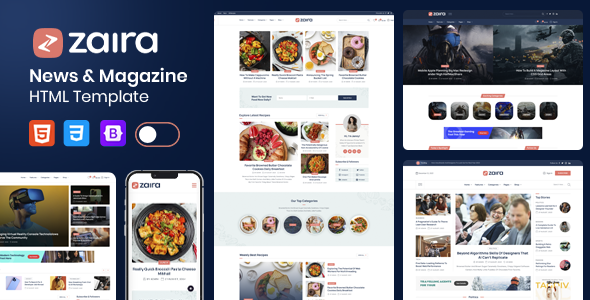 Nulled Zaira – News Magazine HTML Template free download