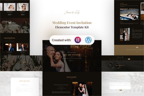 [Download] James & Lily – Wedding Event Invitation Elementor Pro Template Kit 