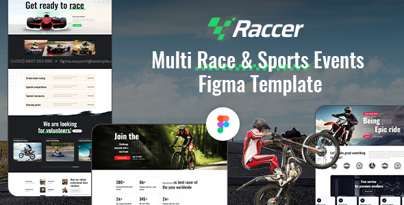 [Download] Raccer – Bike & Motor Race Sports Figma Template 