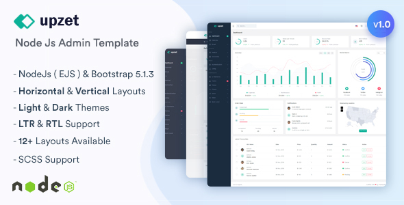 Nulled Upzet – NodeJs Admin & Dashboard Template free download