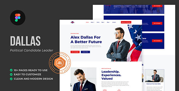 [Download] Dallas – Political Candidate Figma Template 