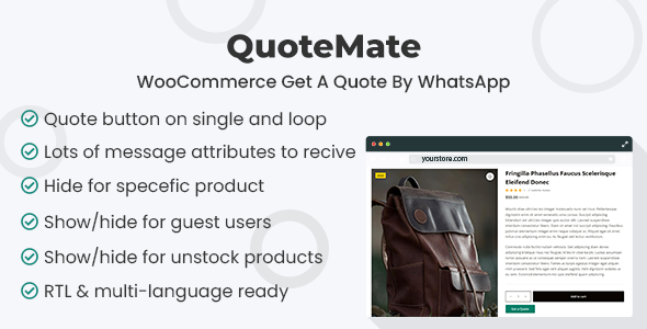 [Download] QuoteMate – WooCommerce Get A Quote By WhatsApp 