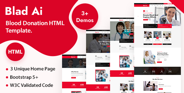 [Download] Blad Ai – Blood Donation HTML  Template 
