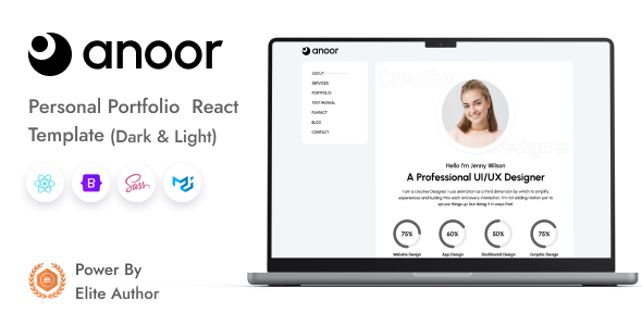 Nulled Anoor – Personal Portfolio React Template free download