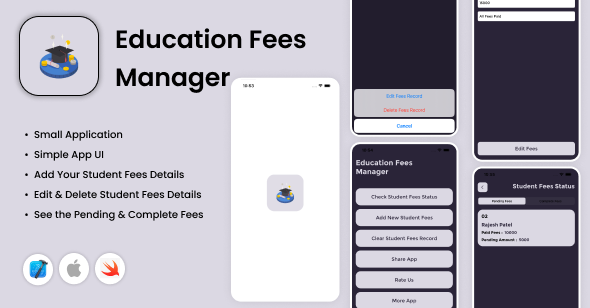 [Download] Education Fees Manager – iOS App – Student Fee Recorder – Fee Management 