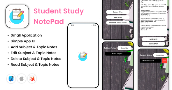 [Download] Student Study Notepad – iOS App – Subject Notes – Topic Notes – Digital Study Notepad 