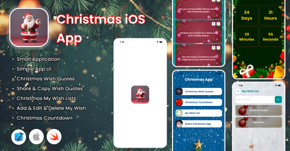 [Download] Christmas iOS App – Merry Christmas – Christmas Wish Quotes 