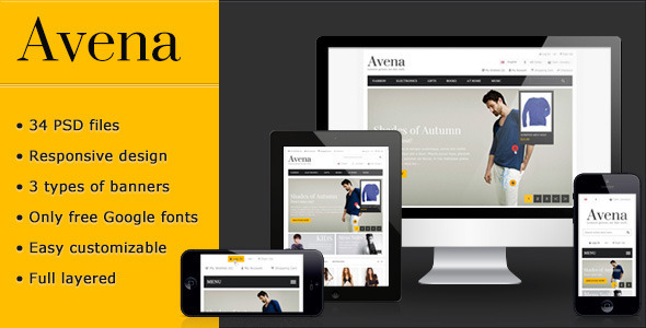 Download Avena PSD eCommerce template Nulled 