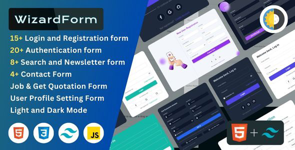 [Download] WizardForm – All in One HTML Form Collection with Tailwind CSS 