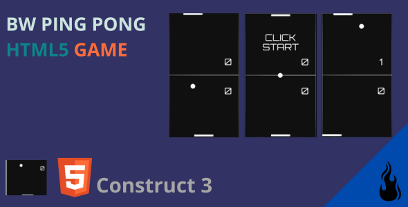 [Download] Black and White Ping Pong Html5 Game 