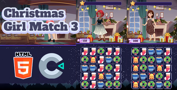 [Download] Christmas Girl Match 3 – HTML5 Game – C3P 