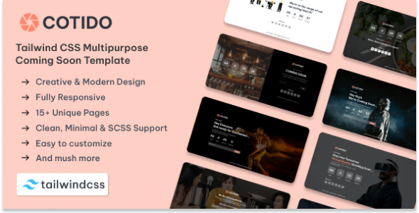 [Download] Cotido – Tailwind CSS Coming Soon HTML Template 