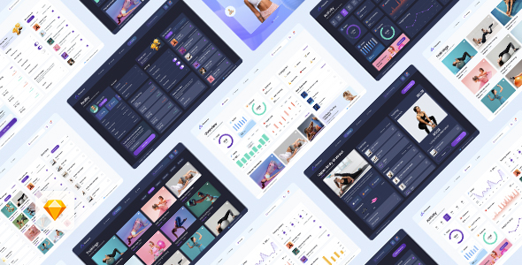 [Download] FitooZone – Fitness Dashboard UI Kit for Sketch 