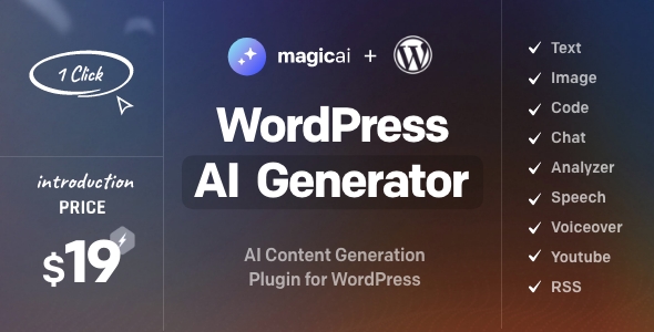 [Download] MagicAI for WordPress – AI Text, Image, Chat, Code, and Voice Generator 