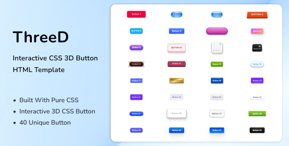 [Download] Interactive CSS 3D Button HTML Template – ThreeD 