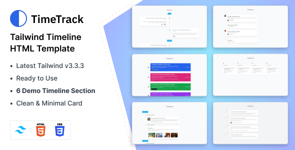 Nulled TimeTrack – Tailwind CSS Timeline Page Template free download