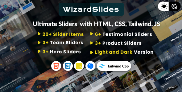 [Download] WizardSlides – Ultimate Slider Collection with HTML CSS Tailwind JS 