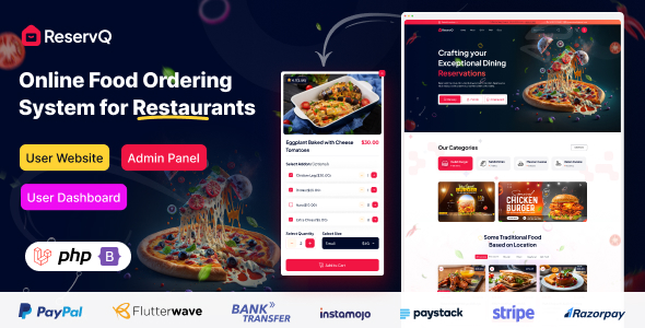 [Download] Reservq – Online Food Ordering System for Restaurants Laravel Script 