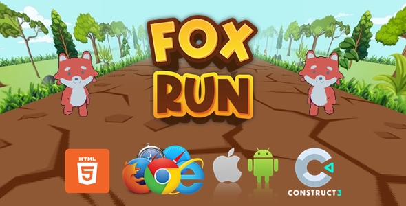 [Download] Fox Run – Infinity Run – 3D Game – HTML5 – Construct 3 (C3p) 