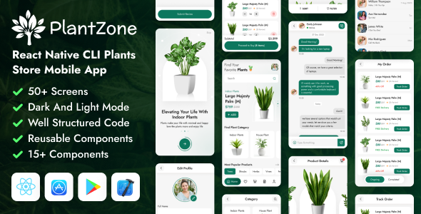 Nulled PlantZone – React Native CLI Plants eCommerce Mobile App Template free download