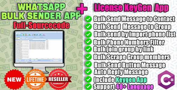 Nulled Whatsapp Bulk Sender | Group Sender | Auto Reply+KeyGen-Full Reseller free download