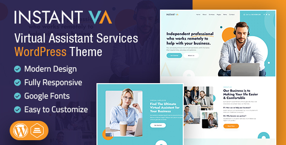 Nulled Instant VA | Virtual Assistant WordPress Theme free download