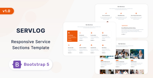 [Download] Servlog – Bootstrap 5 Service & Features Section Template 