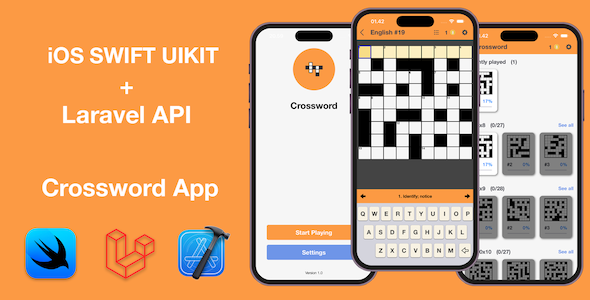[Download] Crossword Game iOS Swift + Laravel API (Bonus CrosswordMaker App) 