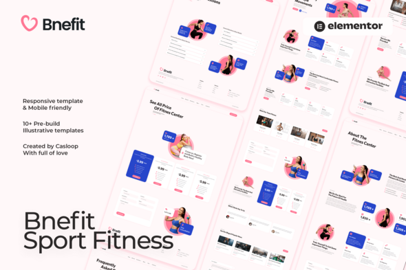 [Download] Bnefit – Gym & Fitness Center Elementor Template Kit 