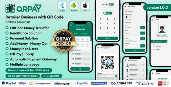 [Download] QRPay Agent – Retailer Business with QR Code Android and iOS App 