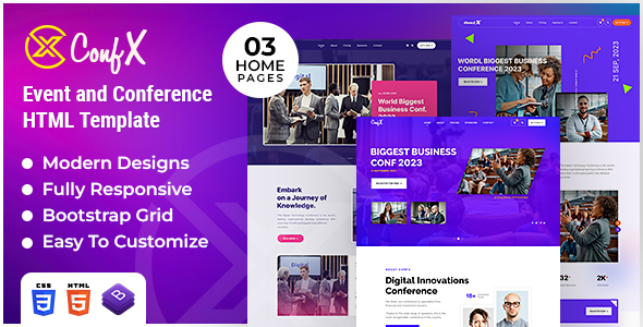 Nulled ConfX | Event & Conference HTML Template free download
