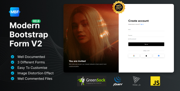 Nulled WebGL Animated Bootstrap Form | Modern CSS Forms free download
