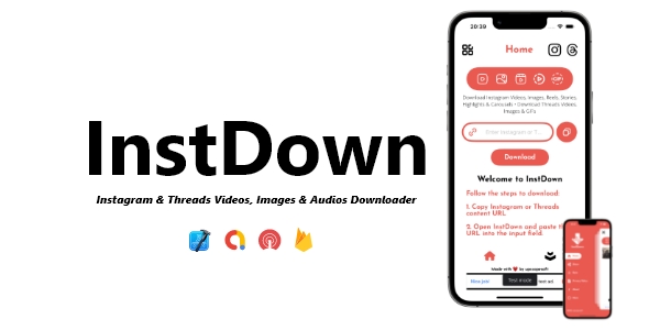 [Download] InstDown – Instagram & Threads Videos, Images Downloader | ADMOB, FAN, APPLOVIN, FIREBASE, ONESIGNAL 