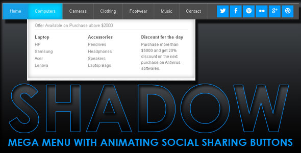 Download Shadow Mega Menu With Social Share Nulled 